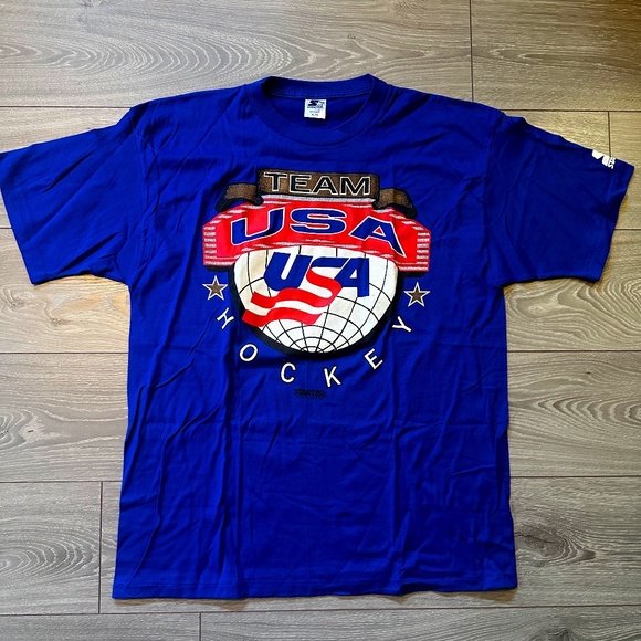 Team USA Hockey Deadstock 1991 Starter T-Shirt - Picture 1 of 4